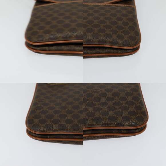 CELINE Macadam Canvas Shoulder Bag Pvc Brown Gold - Picture 10 of 13